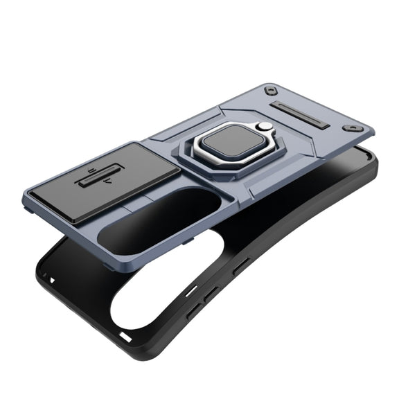 For OnePlus ACE 3V Sliding Camshield TPU + PC Shockproof Phone Case with Holder(Grey)