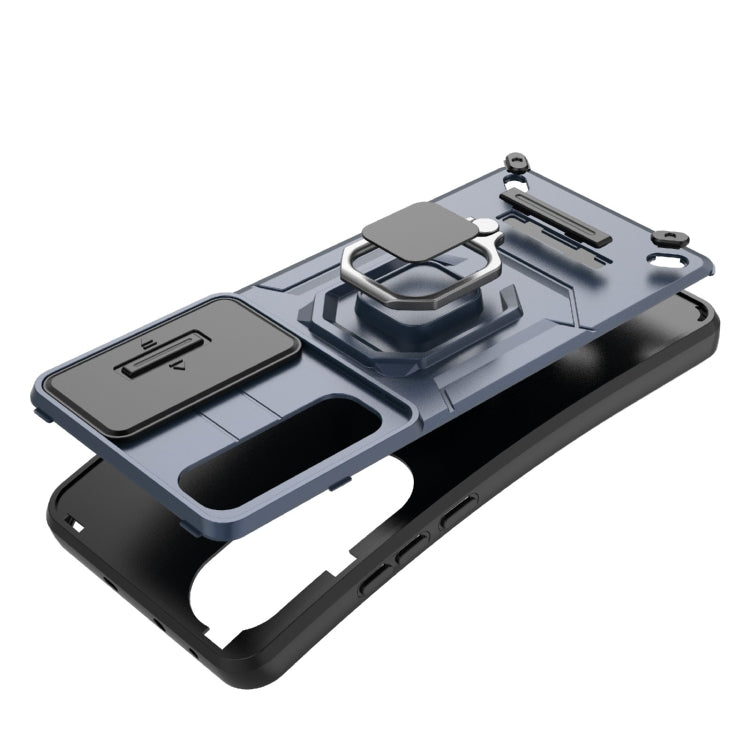 For OnePlus Nord CE4 5G Global Sliding Camshield TPU + PC Shockproof Phone Case with Holder(Grey)