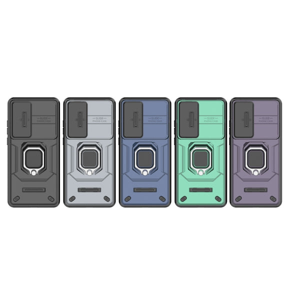 For OnePlus Nord CE4 5G Global Sliding Camshield TPU + PC Shockproof Phone Case with Holder(Grey)
