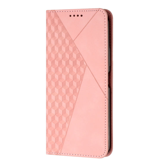 For Motorola Edge 2024 Diamond Splicing Skin Feel Magnetic Leather Phone Case(Rose Gold)