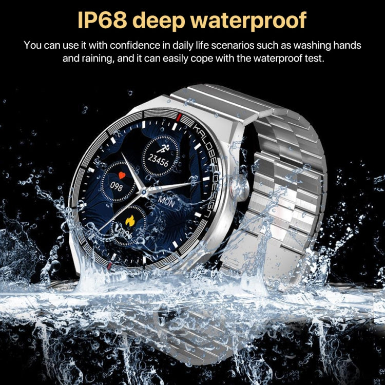 1.3 inch Bamboo Steel Band IP68 Water-resistant Smart Watch Support Bluetooth Call(Black)