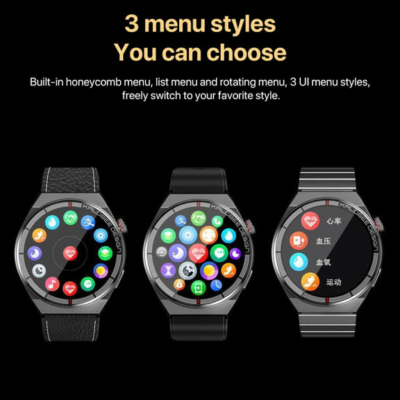 1.3 inch Bamboo Steel Band IP68 Water-resistant Smart Watch Support Bluetooth Call(Black)