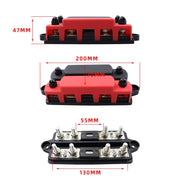 CP-4133 RV / Yacht M6 4-stud Double Row Busbar(Red Black)