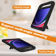 For Samsung Galaxy Tab S9+ Handle EVA Shockproof Tablet Case with Holder(Black)