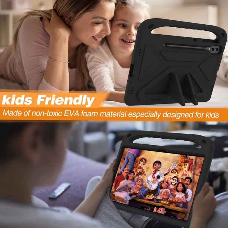 For Samsung Galaxy Tab S9+ Handle EVA Shockproof Tablet Case with Holder(Black)