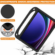 For Samsung Galaxy Tab S9+ Handle EVA Shockproof Tablet Case with Holder(Black)