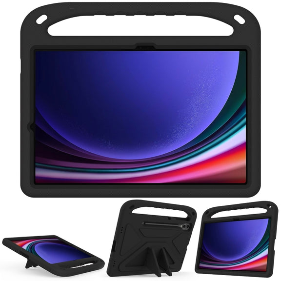 For Samsung Galaxy Tab S9+ Handle EVA Shockproof Tablet Case with Holder(Black)