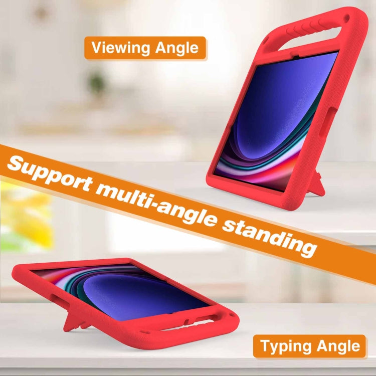 For Samsung Galaxy Tab S9+ Handle EVA Shockproof Tablet Case with Holder(Red)
