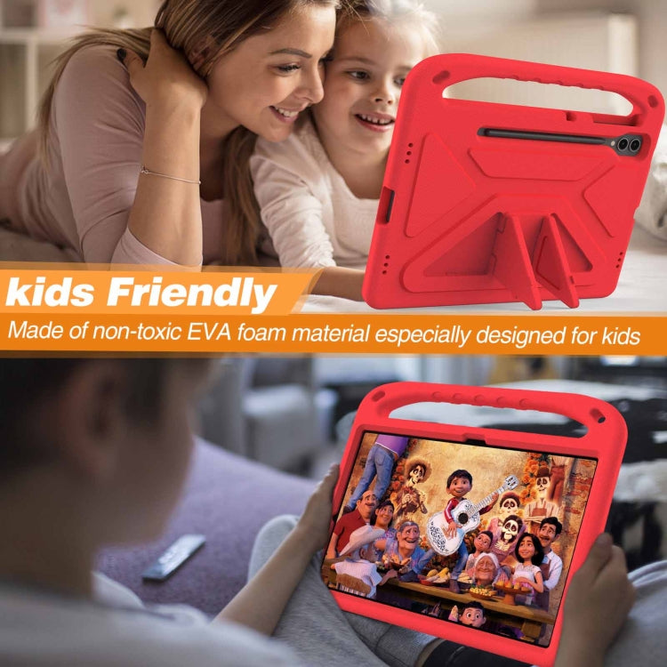 For Samsung Galaxy Tab S9+ Handle EVA Shockproof Tablet Case with Holder(Red)