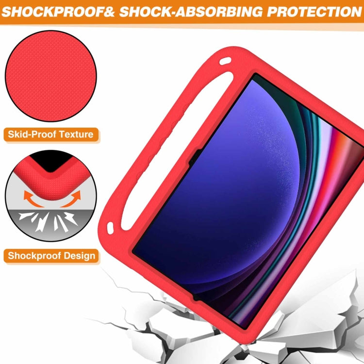 For Samsung Galaxy Tab S9+ Handle EVA Shockproof Tablet Case with Holder(Red)