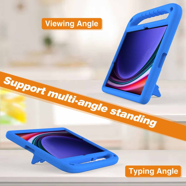 For Samsung Galaxy Tab S9+ Handle EVA Shockproof Tablet Case with Holder(Blue)