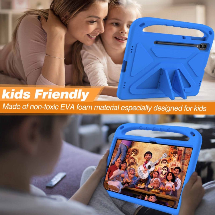 For Samsung Galaxy Tab S9+ Handle EVA Shockproof Tablet Case with Holder(Blue)