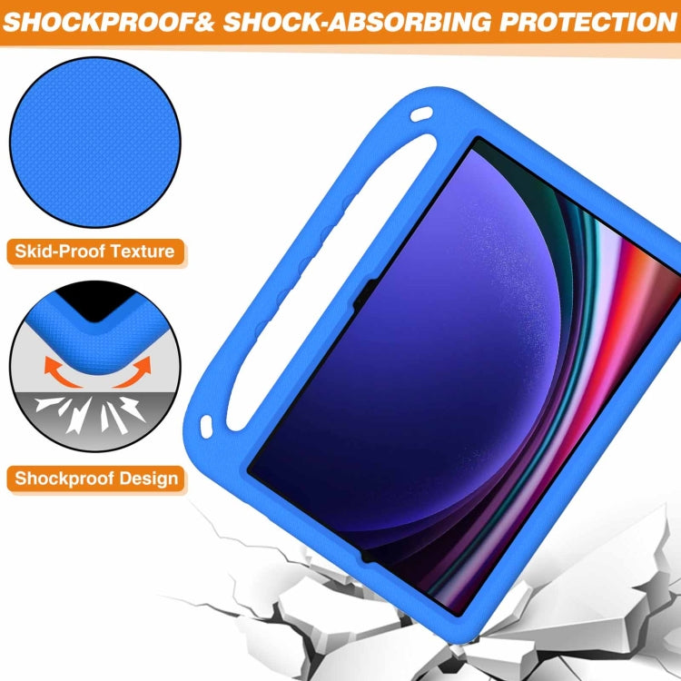 For Samsung Galaxy Tab S9+ Handle EVA Shockproof Tablet Case with Holder(Blue)