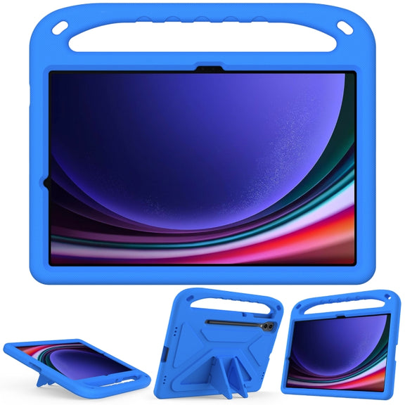 For Samsung Galaxy Tab S9+ Handle EVA Shockproof Tablet Case with Holder(Blue)