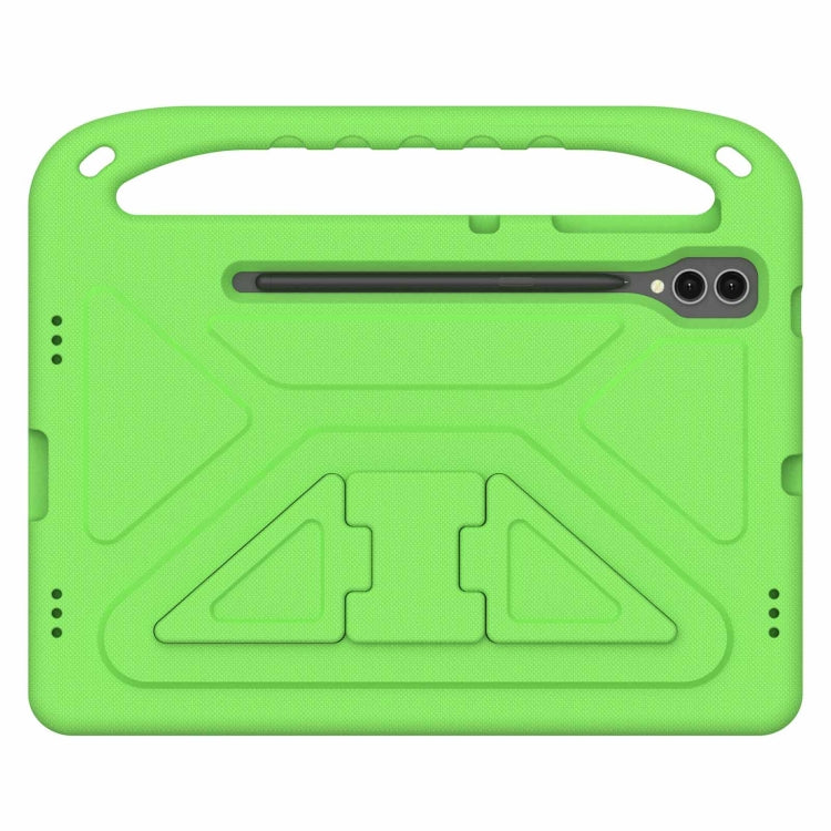 For Samsung Galaxy Tab S9+ Handle EVA Shockproof Tablet Case with Holder(Green)