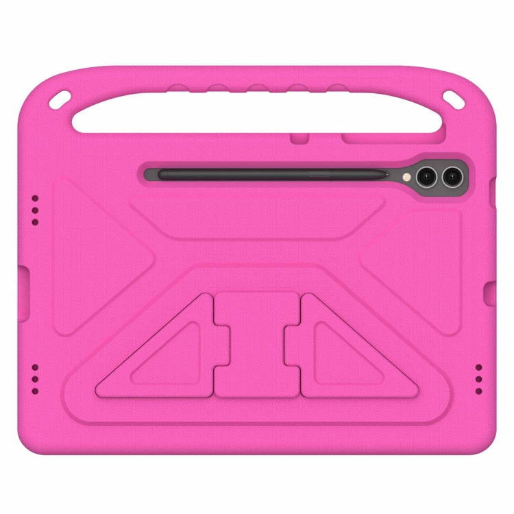 For Samsung Galaxy Tab S9+ Handle EVA Shockproof Tablet Case with Holder(Rose Red)