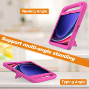 For Samsung Galaxy Tab S9+ Handle EVA Shockproof Tablet Case with Holder(Rose Red)