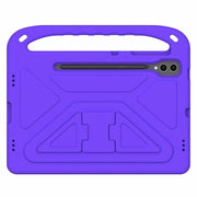 For Samsung Galaxy Tab S9+ Handle EVA Shockproof Tablet Case with Holder(Purple)