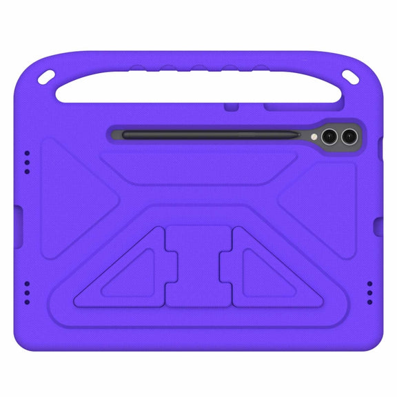 For Samsung Galaxy Tab S9+ Handle EVA Shockproof Tablet Case with Holder(Purple)