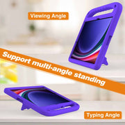 For Samsung Galaxy Tab S9+ Handle EVA Shockproof Tablet Case with Holder(Purple)