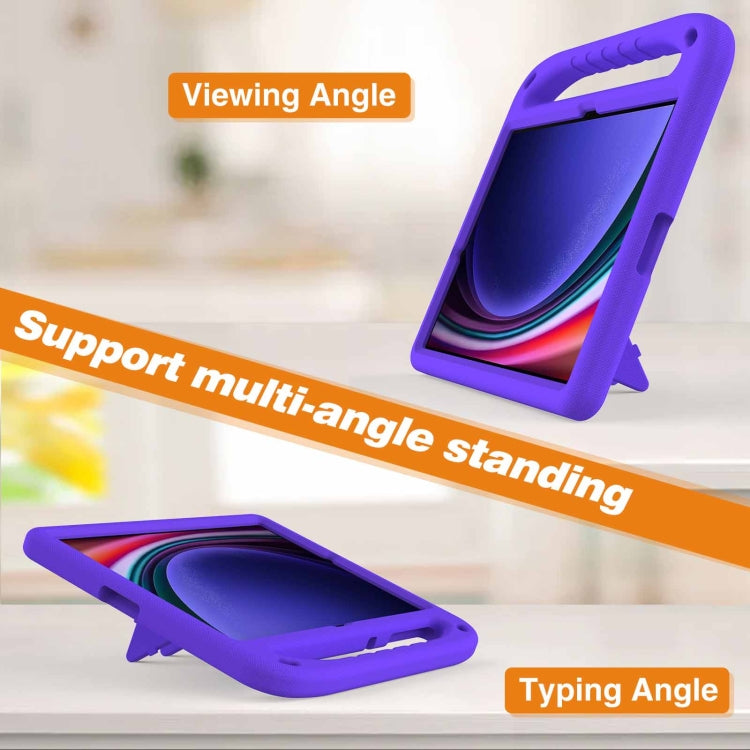 For Samsung Galaxy Tab S9+ Handle EVA Shockproof Tablet Case with Holder(Purple)