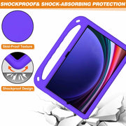 For Samsung Galaxy Tab S9+ Handle EVA Shockproof Tablet Case with Holder(Purple)