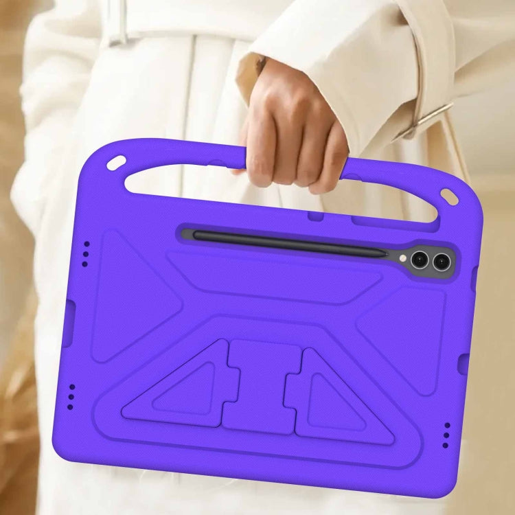 For Samsung Galaxy Tab S9+ Handle EVA Shockproof Tablet Case with Holder(Purple)