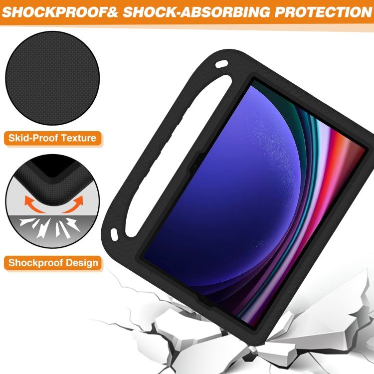 For Samsung Galaxy Tab S9 Handle EVA Shockproof Tablet Case with Holder(Black)