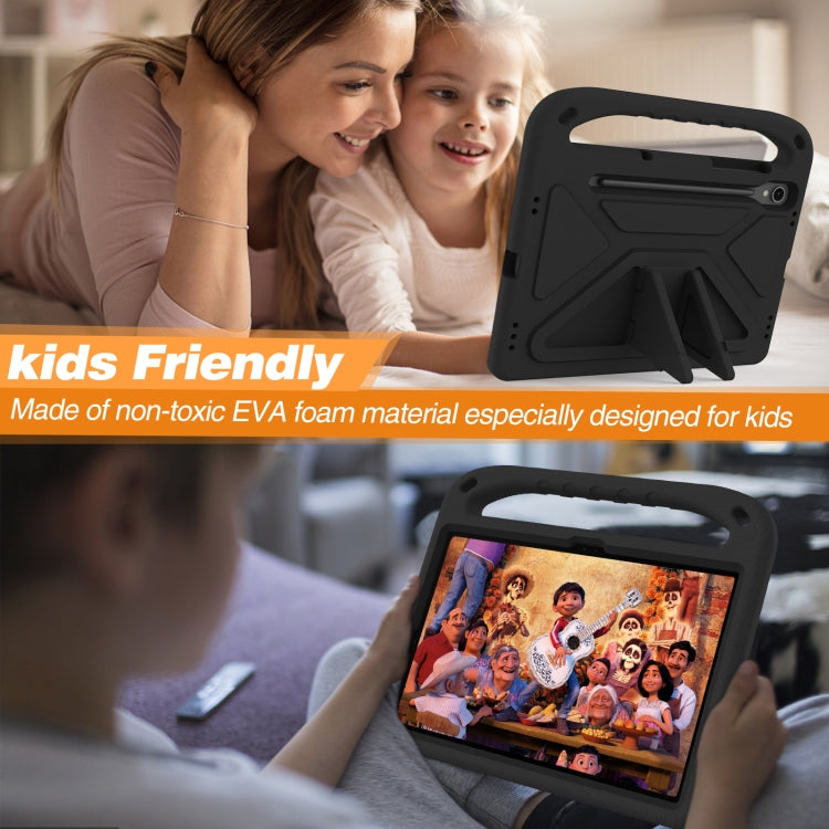 For Samsung Galaxy Tab S9 Handle EVA Shockproof Tablet Case with Holder(Black)