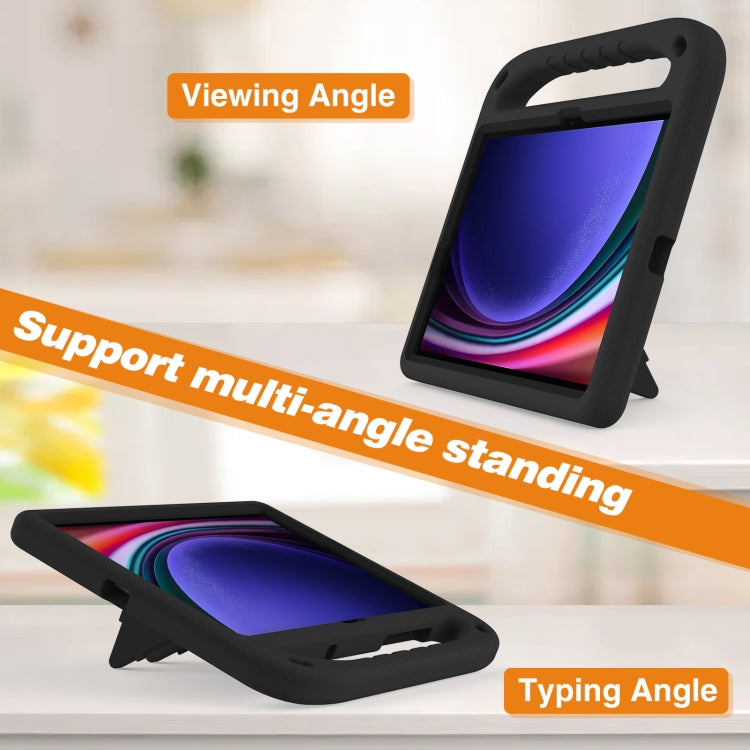 For Samsung Galaxy Tab S9 Handle EVA Shockproof Tablet Case with Holder(Black)
