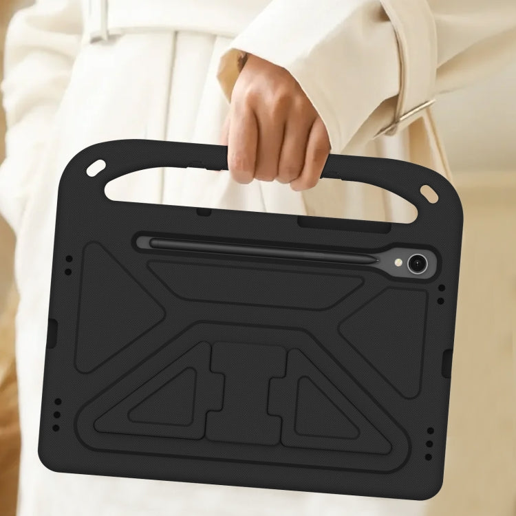 For Samsung Galaxy Tab S9 Handle EVA Shockproof Tablet Case with Holder(Black)
