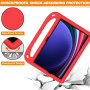 For Samsung Galaxy Tab S9 Handle EVA Shockproof Tablet Case with Holder(Red)