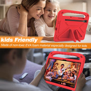 For Samsung Galaxy Tab S9 Handle EVA Shockproof Tablet Case with Holder(Red)