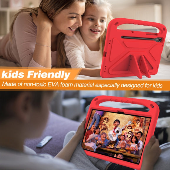 For Samsung Galaxy Tab S9 Handle EVA Shockproof Tablet Case with Holder(Red)