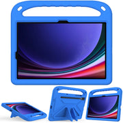 For Samsung Galaxy Tab S9 Handle EVA Shockproof Tablet Case with Holder(Blue)