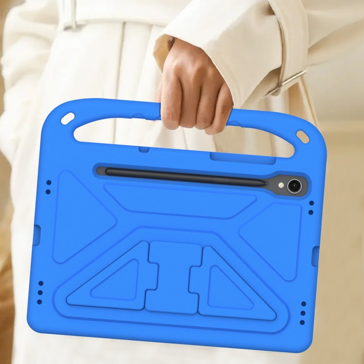For Samsung Galaxy Tab S9 Handle EVA Shockproof Tablet Case with Holder(Blue)