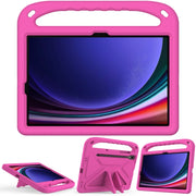 For Samsung Galaxy Tab S9 Handle EVA Shockproof Tablet Case with Holder(Rose Red)