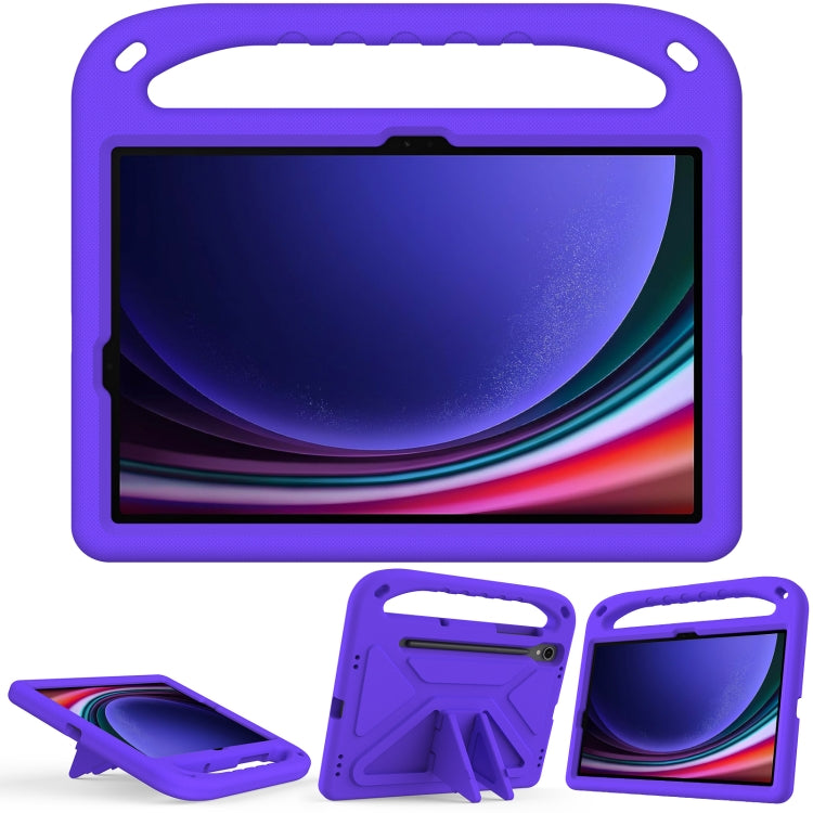 For Samsung Galaxy Tab S9 Handle EVA Shockproof Tablet Case with Holder(Purple)