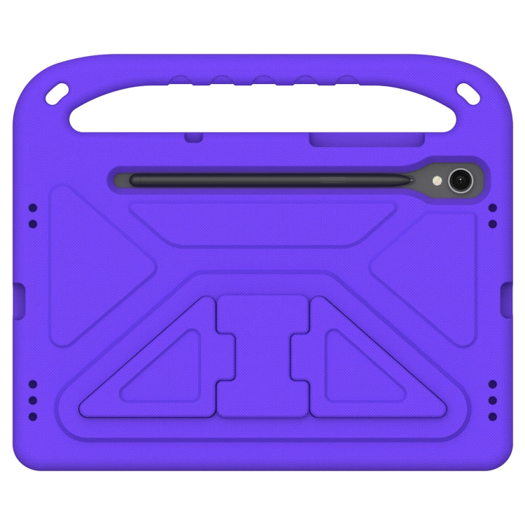 For Samsung Galaxy Tab S9 Handle EVA Shockproof Tablet Case with Holder(Purple)