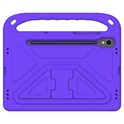 For Samsung Galaxy Tab S9 Handle EVA Shockproof Tablet Case with Holder(Purple)