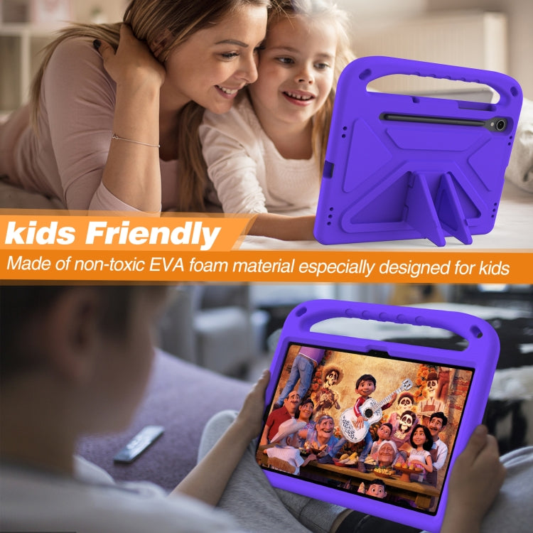 For Samsung Galaxy Tab S9 Handle EVA Shockproof Tablet Case with Holder(Purple)