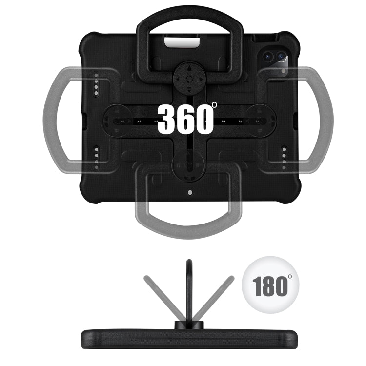 For iPad Pro 11 2024 Shield 360 Rotation Handle EVA Shockproof PC Tablet Case(Black)