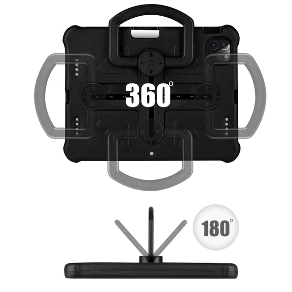 For iPad Pro 11 2024 Shield 360 Rotation Handle EVA Shockproof PC Tablet Case(Black)
