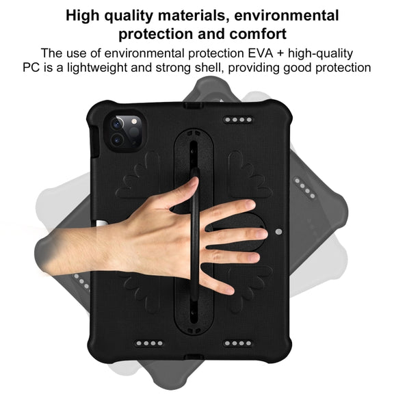 For iPad Pro 11 2024 Shield 360 Rotation Handle EVA Shockproof PC Tablet Case(Black)