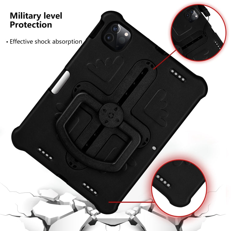 For iPad Pro 11 2024 Shield 360 Rotation Handle EVA Shockproof PC Tablet Case(Black)