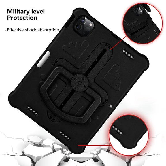 For iPad Pro 11 2024 Shield 360 Rotation Handle EVA Shockproof PC Tablet Case(Black)