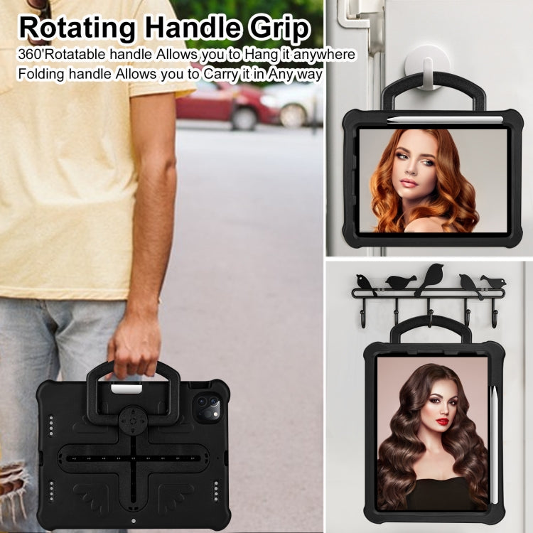 For iPad Pro 11 2024 Shield 360 Rotation Handle EVA Shockproof PC Tablet Case(Black)