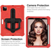 For iPad Pro 11 2024 Shield 360 Rotation Handle EVA Shockproof PC Tablet Case(Red Black)