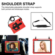 For iPad Pro 11 2024 Shield 360 Rotation Handle EVA Shockproof PC Tablet Case(Red Black)