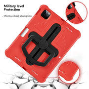 For iPad Pro 11 2024 Shield 360 Rotation Handle EVA Shockproof PC Tablet Case(Red Black)